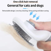 Self-Cleaning Pet Hair Comb – Cat & Dog Grooming Slicker Brush